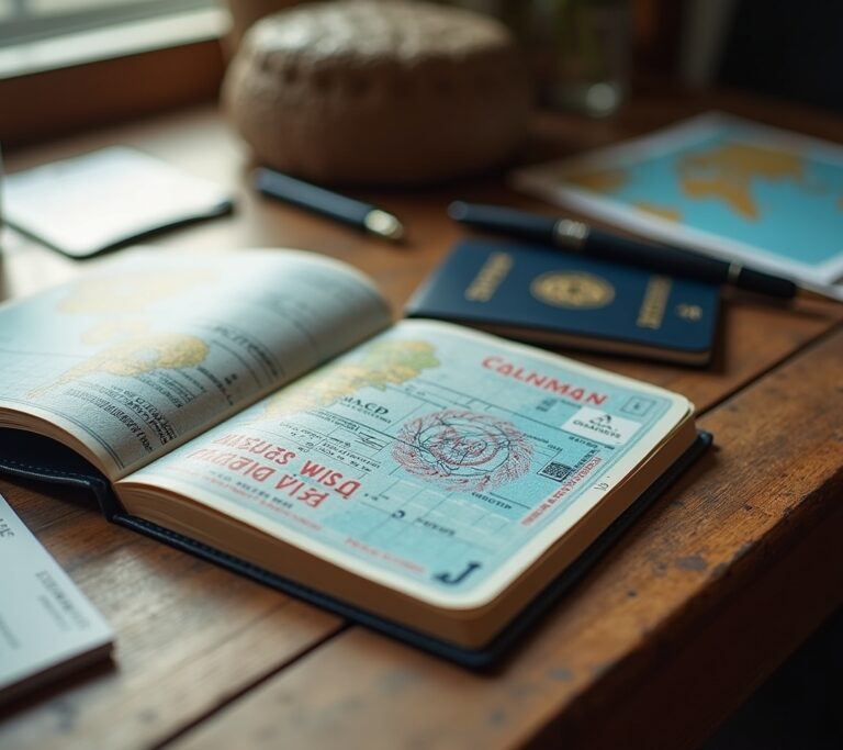 Passport with multiple visa stamps