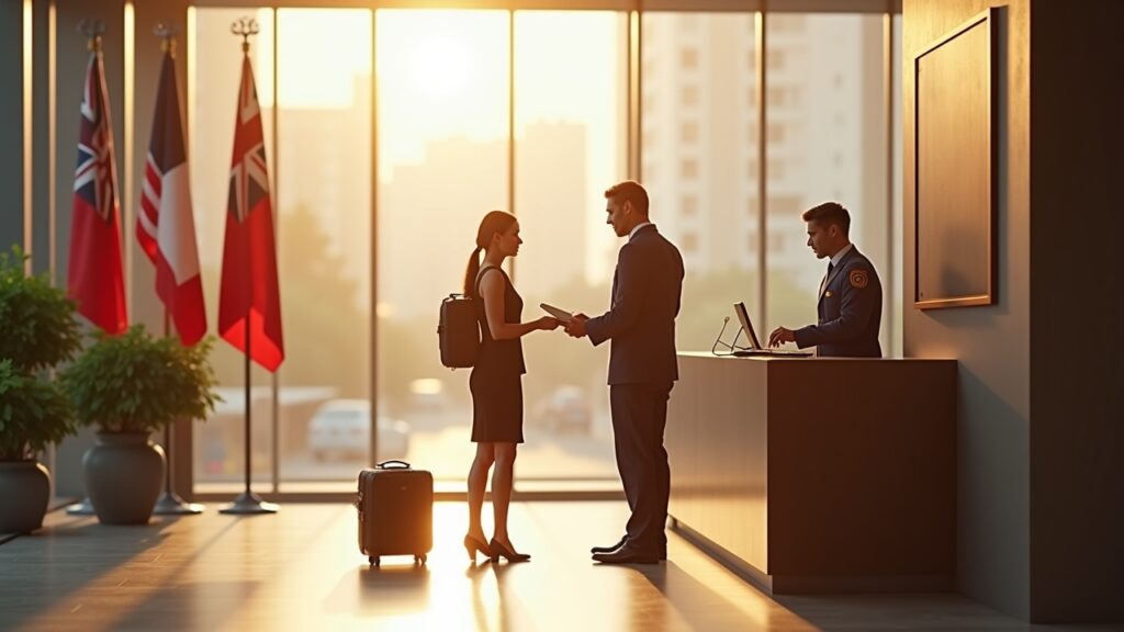 Person at embassy or consulate